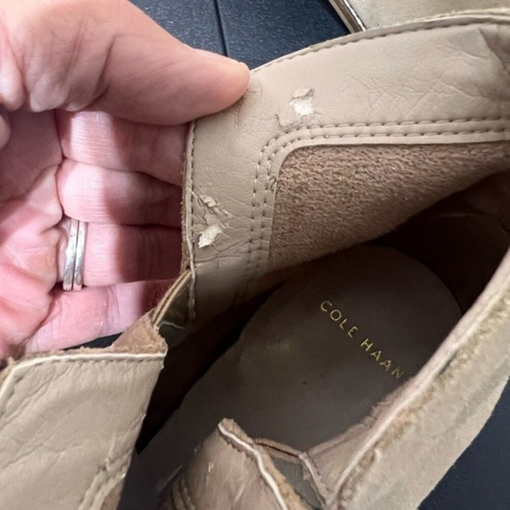 Cole Haan Tan Ankle Boots Size 9 Like New - Picture 3 of 8